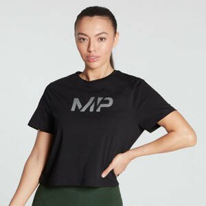 MP Women's Gradient Line Graphic Crop T-shirt- Black - M