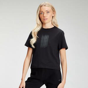 MP dámské zkrácené tričko Repeat MP – černé - XL
