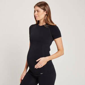MP dámské těhotenské bezešvé tričko s krátkým rukávem – černé - XXS