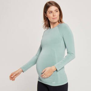MP dámské těhotenské bezešvé triko s dlouhým rukávem – ledově modré - XXS