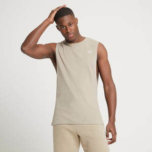 MP pánské tričko bez rukávů s hlubokými průramky – šedobéžové - XL