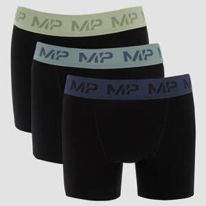 MP pánské boxerky s barevným páskem (3 ks) – černé / ledově zelené / ocelově modré / ledově modré - M