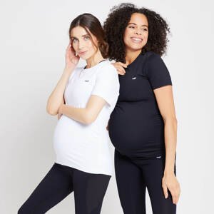 MP dámské těhotenské tričko s krátkým rukávem Power, multibalení – černé/bílé - XS