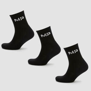 MP Pánské Essentials Crew Ponožky – Černé (3 ks v balení) - UK 6-8