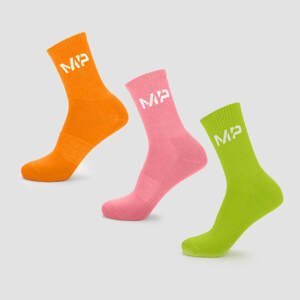 MP Men's Neon Brights Crew Socks (3 Pack) Orange/Lime/Rose - UK 9-12