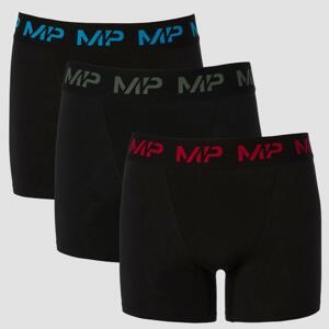 MP Men's Coloured logo Boxers (3 Pack) - Black/Wine/Cactus/Bright Blue - XS