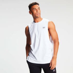 MP pánské tričko bez rukávů s hlubokým průramky Retro Lift – bílé   - XXL