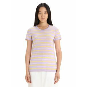 ICEBREAKER Wmns Wave SS Tee Stripe, Purple Haze/Summer velikost: L