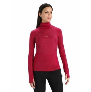 Dámská mikina s kapucí ICEBREAKER Wmns ZoneKnit™ Insulated LS Hoodie, Cherry velikost: S