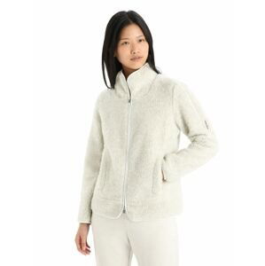 ICEBREAKER Wmns RealFleece™ Sherpa LS Zip, Ecru Heather/Snow velikost: M