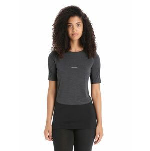 ICEBREAKER Wmns 125 ZoneKnit SS Crewe, Jet Heather/Black/Metro Heather velikost: XL