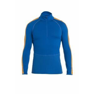 Pánské merino triko dlouhý rukáv, 1/2 zip ICEBREAKER Mens ZoneKnit 260 LS Half Zip, Lazurite/Solar velikost: M