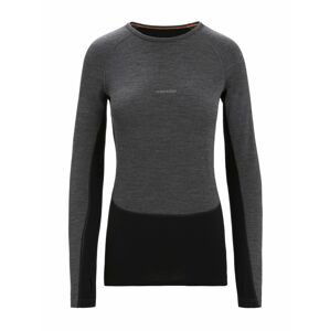 ICEBREAKER Wmns ZoneKnit 260 LS Crewe, Jet Heather/Black/Metro Heather velikost: S