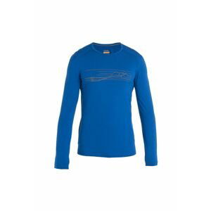 ICEBREAKER Mens 200 Oasis LS Crewe Ski Stripes, Lazurite velikost: XL