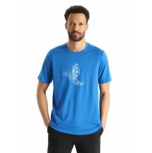 Pánské triko krátký rukáv ICEBREAKER Mens Tech Lite II SS Tee Skiing Yeti, Lazurite velikost: XXL