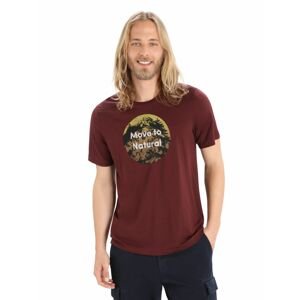 Pánské triko krátký rukáv ICEBREAKER Mens Tech Lite II SS Tee Natural Alps, Espresso velikost: XL