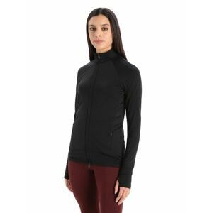 Dámské triko dlouhý rukáv ICEBREAKER Wmns ZoneKnit™ LS Zip, Black velikost: L