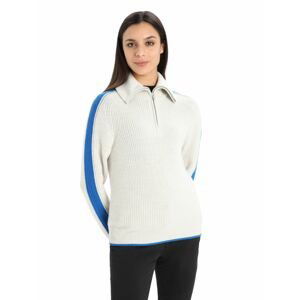 Dámská mikina, zip ICEBREAKER Wmns Lodge LS Half Zip Sweater, Ecru Heather/Lazurite velikost: M