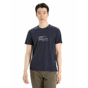 Pánské triko krátký rukáv ICEBREAKER Mens Central Classic SS Tee IB Caravan, Midnight Navy velikost: XL