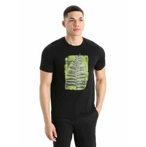 Pánské triko krátký rukáv ICEBREAKER Mens Tech Lite II SS Tee Fern Imprint, Black velikost: S