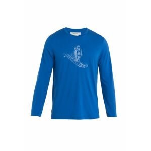 Pánské merino triko dlouhý rukáv ICEBREAKER Mens Tech Lite II LS Tee Skiing Yeti, Lazurite velikost: XL