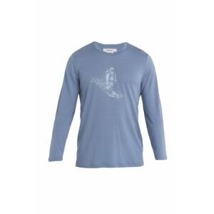 Pánské merino triko dlouhý rukáv ICEBREAKER Mens Tech Lite II LS Tee Skiing Yeti, Kyanite velikost: L