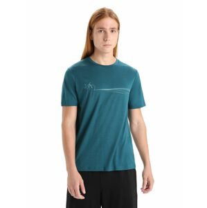 ICEBREAKER Mens Tech Lite II SS Tee Cadence Paths, Green Glory velikost: L