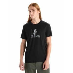 ICEBREAKER Mens Tech Lite II SS Tee Polar Paddle, Black velikost: M