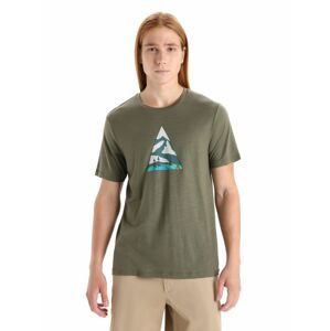 ICEBREAKER Mens Tech Lite II SS Tee Camping Grounds, Loden velikost: XS