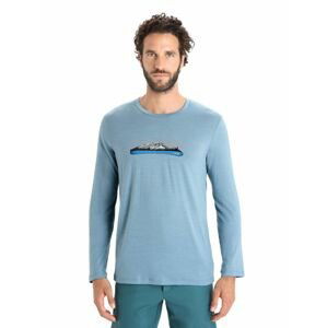 ICEBREAKER Mens Tech Lite II LS Tee Ski Fields, Astral Blue velikost: S