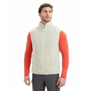 ICEBREAKER Mens RealFleece High Pile Vest, Ecru Heather/Snow velikost: M