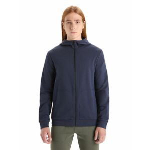 ICEBREAKER Mens Central Classic LS Zip Hoodie, Midnight Navy velikost: M