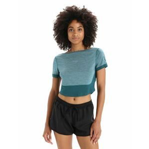 ICEBREAKER Wmns ZoneKnit™ SS Scoop Back Tee, Green Glory Heather/Green Glory velikost: M