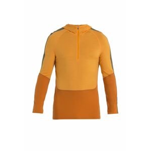 ICEBREAKER Mens Merino 200 Sonebula LS Half Zip Hood, Earth/Solar/Loden velikost: S