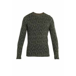 ICEBREAKER Mens Merino 200 Oasis LS Crewe Macro Forms, Loden/Loden Dk/Aop velikost: XL