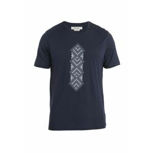 Pánské merino triko krátký rukáv ICEBREAKER Mens Merino 150 Tech Lite II SS Tee Maunga Toa, Midnight Navy velikost: L