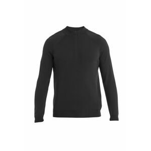ICEBREAKER Mens MerinoFine Luxe LS Half Zip Sweater, Black velikost: XXL