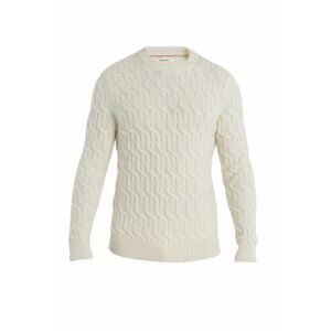 Pánský merino svetr ICEBREAKER Mens Merino Cable Knit Crewe Sweater, Undyed velikost: M