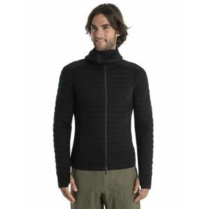 Pánská merino mikina, zip ICEBREAKER Mens Merino ZoneKnit Explore LS Zip Hoodie, Black velikost: XL