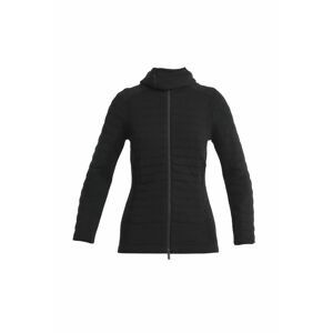 ICEBREAKER Wmns Merino Tencel ZoneKnit LS Zip Hoodie, Black velikost: L