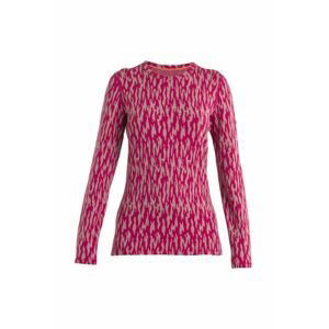 ICEBREAKER Wmns Merino 260 Vertex LS Crewe Macro Forms, Crystal/Electron Pink velikost: M