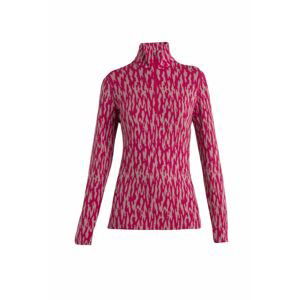 ICEBREAKER Wmns Merino 260 Vertex LS Half Z Macro Forms, Crystal/Electron Pink/J velikost: XS