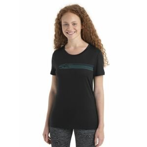 ICEBREAKER Wmns Merino 150 Tech Lite II SS T CampingLines, Black velikost: S