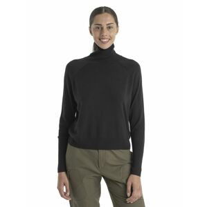 ICEBREAKER Wmns MerinoFine Luxe High Neck Sweater, Black velikost: S