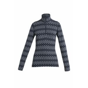 Dámské merino triko dlouhý rukáv, 1/2 zip ICEBREAKER Wmns Merino 260 Vertex LS Half Zip First Snow, Midnight Navy/Snow/J velikost: M