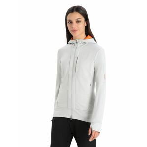 Dámská mikina s kapucí, zip ICEBREAKER Wmns Quantum III LS Zip Hoodie, Ether/Flash velikost: S