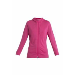 ICEBREAKER Wmns Quantum III LS Zip Hood, Tempo/Electron Pink velikost: XL