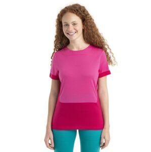 ICEBREAKER Wmns ZoneKnit SS Tee, Tempo/Electron Pink velikost: L