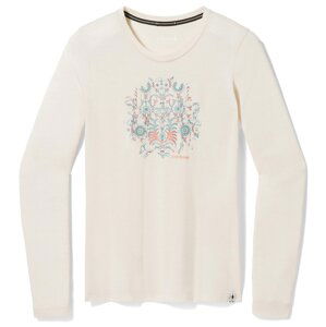 Smartwool W FLORAL TUNDRA GRAPHIC LONG SLEEVE TEE almond heather Velikost: S tričko