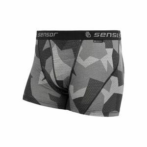 SENSOR MERINO IMPRESS pánské trenky černá camo Velikost: S